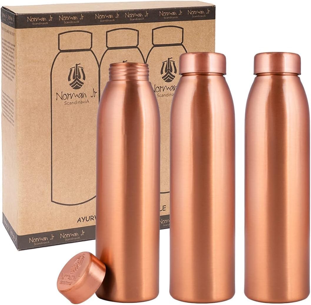 Ayurvedic & Herbal Wellness Kits - Set van 3 koperen waterflessen (elk