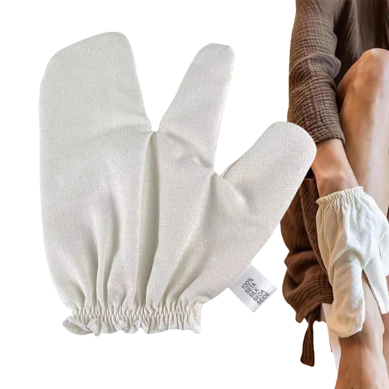 Ayurvedic & Herbal Wellness Kits - Rauwe zijden Garshana handschoenen, Ayurvedische massagehandschoenen,