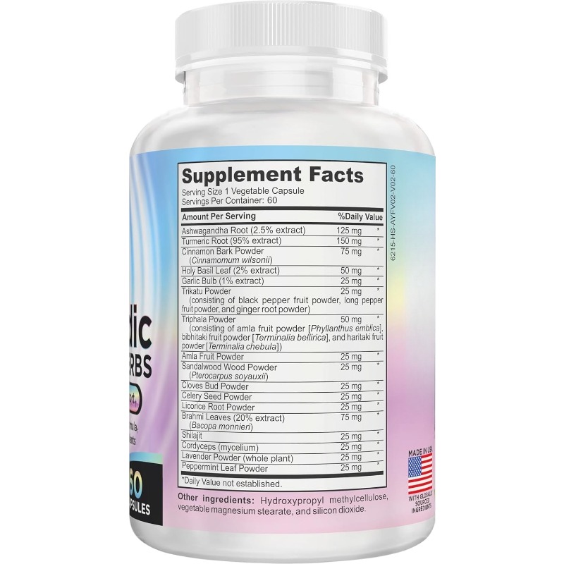 60 capsules Ayurvedisch kruide - Ayurvedic & Herbal Wellness Kits recensie en prijs