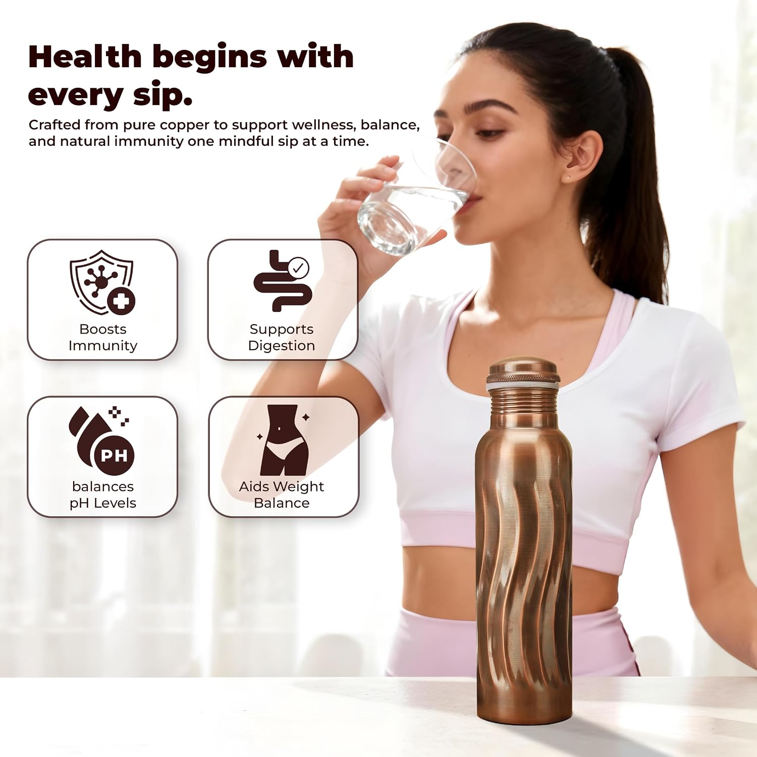 Antiek koperen waterflessen 10 - Ayurvedic & Herbal Wellness Kits recensie en prijs